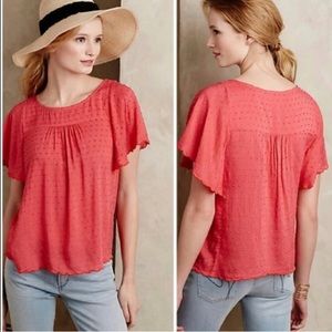 Anthropologie Blouse, Coral